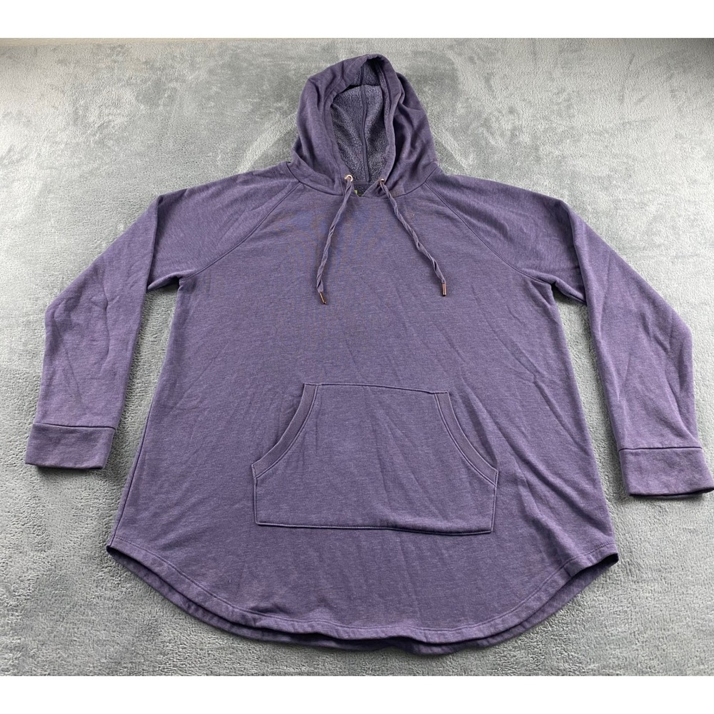 Xersion Mens XL Purple Heathered Raglan Pullover Hoodie Fleece Kangaroo Pocket
